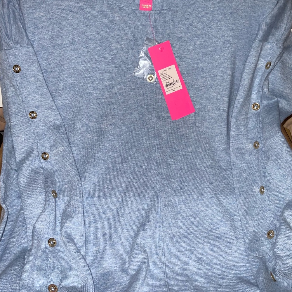 Lilly Pulitzer NWT Melenie Sweater Heathered Blue Peri Size XS,M - Picture 8 of 8